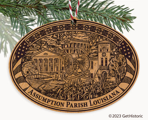 Assumption Parish Louisiana Engraved Natural Ornament