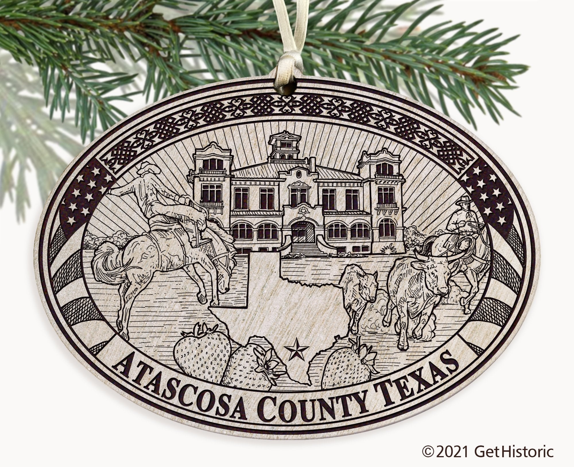 Atascosa County Texas Engraved Ornament