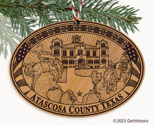 Atascosa County Texas Engraved Natural Ornament