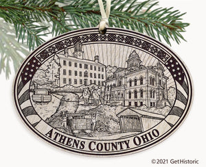 Athens County Ohio Engraved Ornament