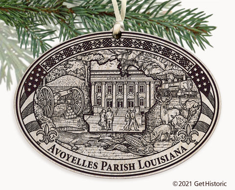 Avoyelles Parish Louisiana Engraved Ornament