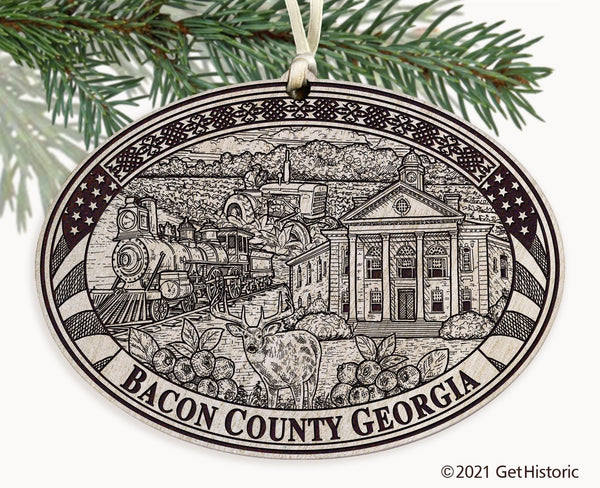 Bacon County Georgia Engraved Ornament