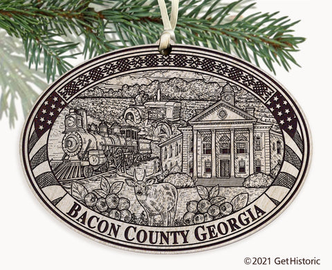 Bacon County Georgia Engraved Ornament