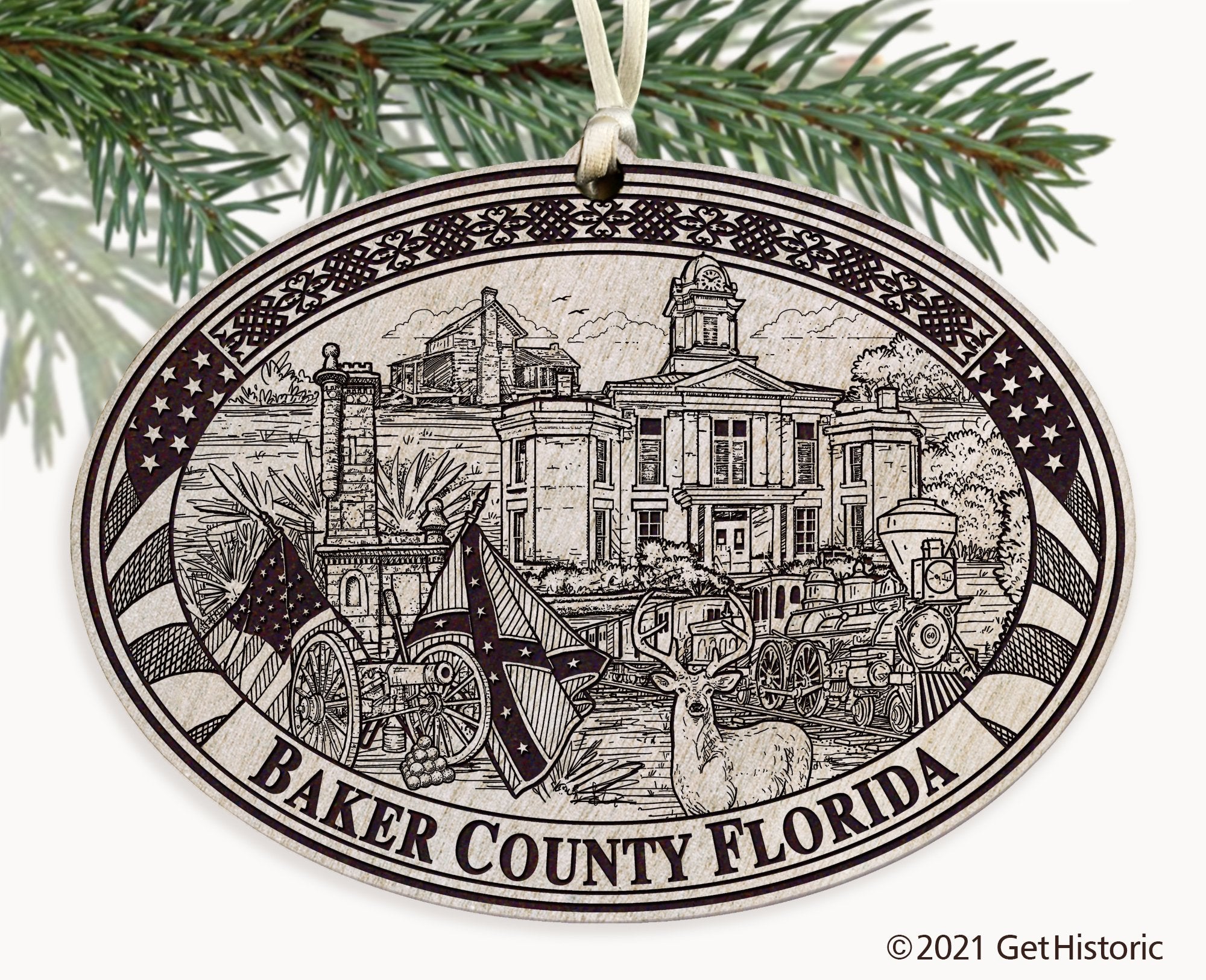 Baker County Florida Engraved Ornament