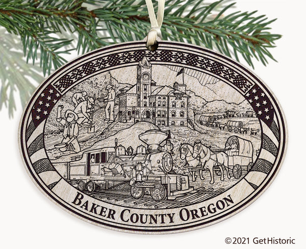 Baker County Oregon Engraved Ornament