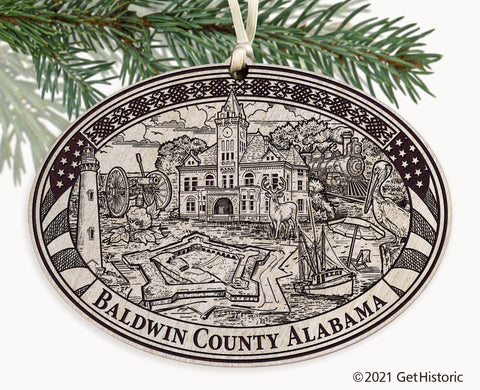 Baldwin County Alabama Engraved Ornament