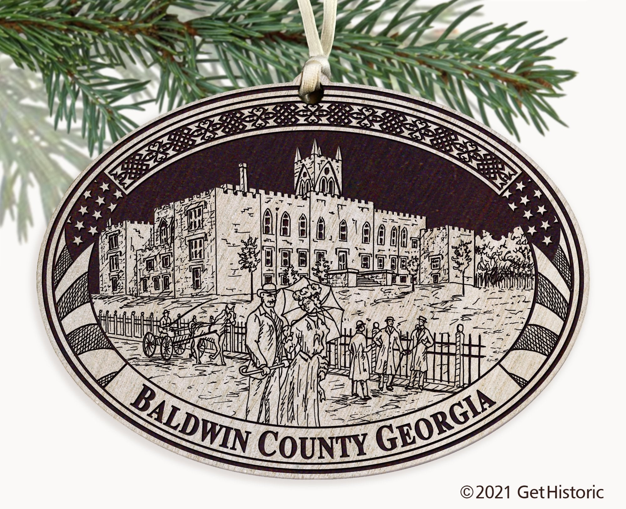Baldwin County Georgia Engraved Ornament