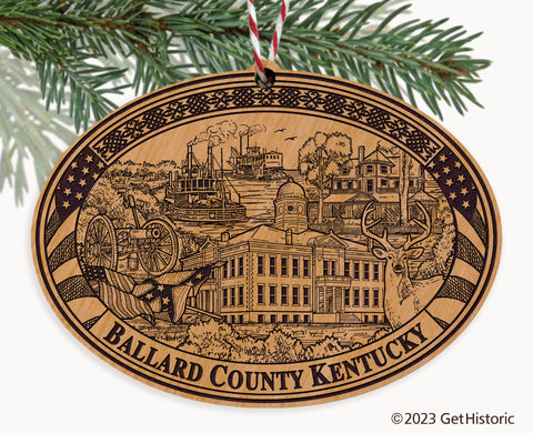 Ballard County Kentucky Engraved Natural Ornament