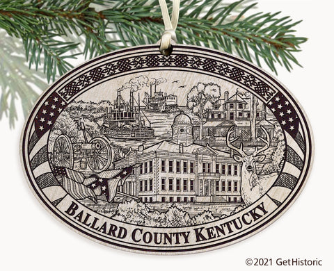 Ballard County Kentucky Engraved Ornament