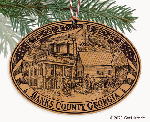 Banks County Georgia Engraved Natural Ornament