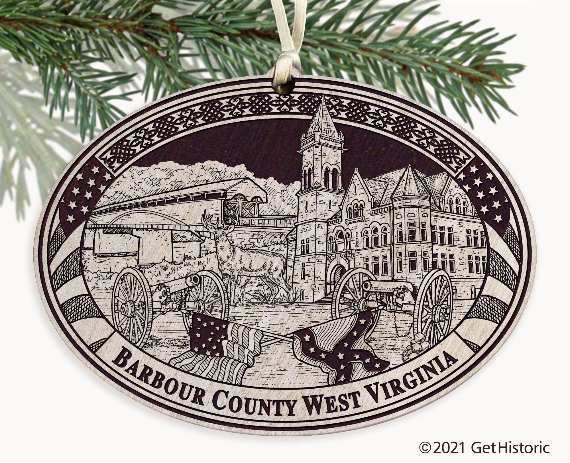Barbour County West Virginia Engraved Ornament