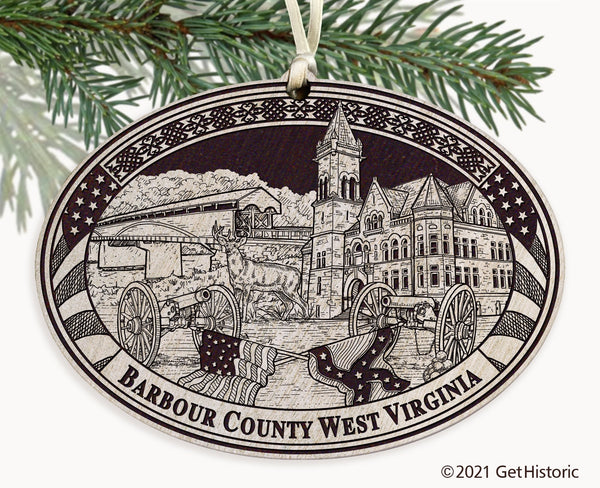 Barbour County West Virginia Engraved Ornament