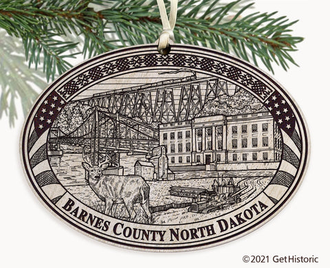 Barnes County North Dakota Engraved Ornament