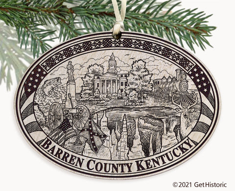 Barren County Kentucky Engraved Ornament