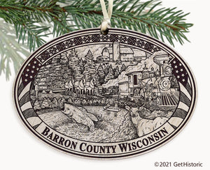 Barron County Wisconsin Engraved Ornament