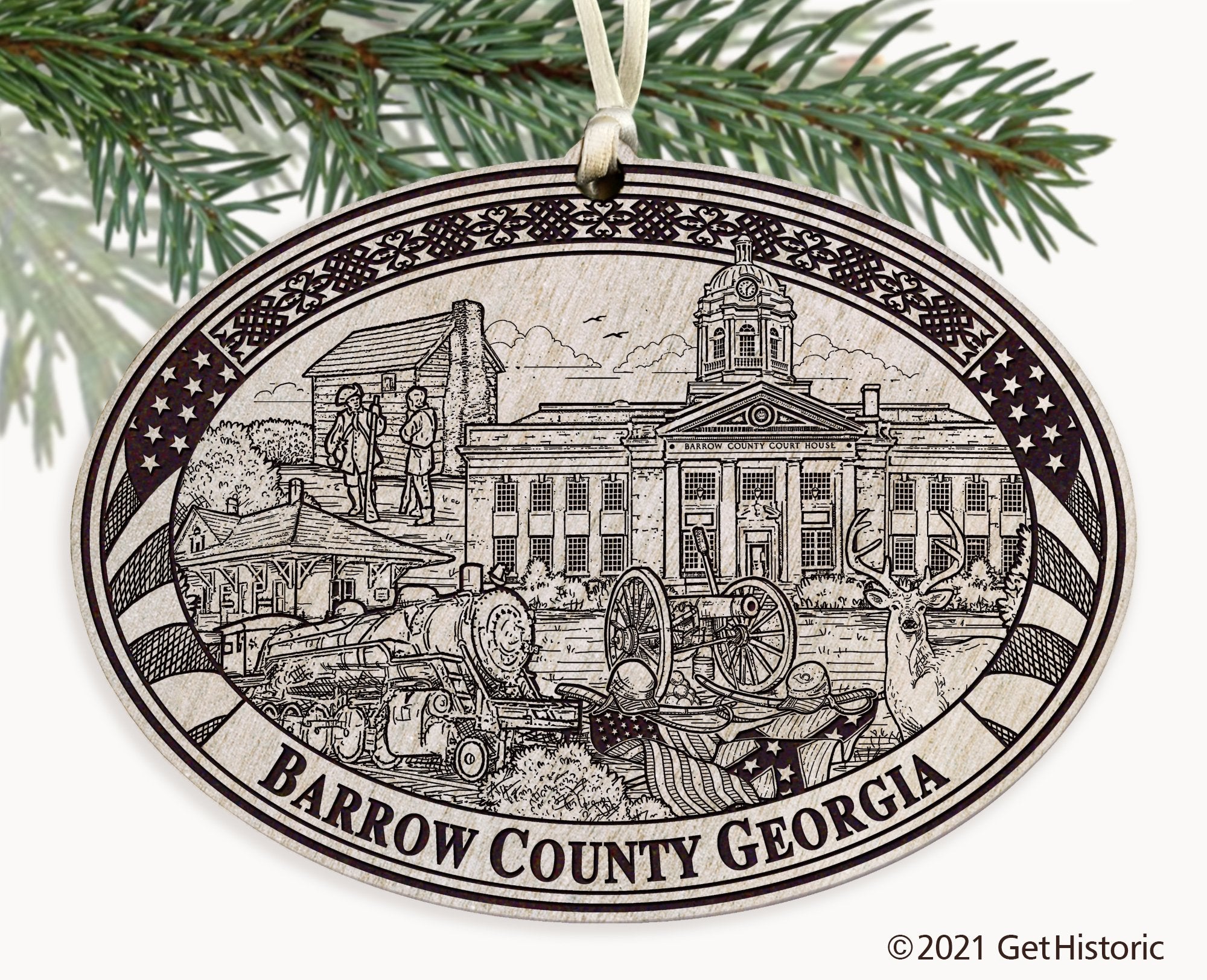 Barrow County Georgia Engraved Ornament