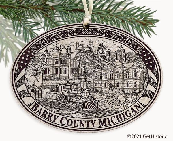 Barry County Michigan Engraved Ornament
