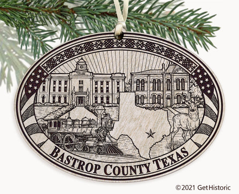 Bastrop County Texas Engraved Ornament