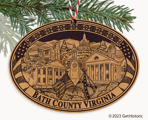Bath County Virginia Engraved Natural Ornament