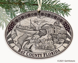 Bay County Florida Engraved Ornament