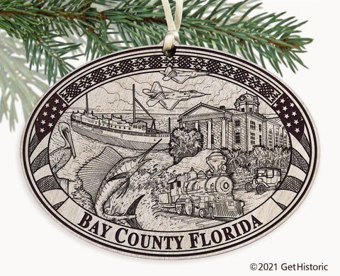 Bay County Florida Engraved Ornament