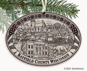 Bayfield County Wisconsin Engraved Ornament