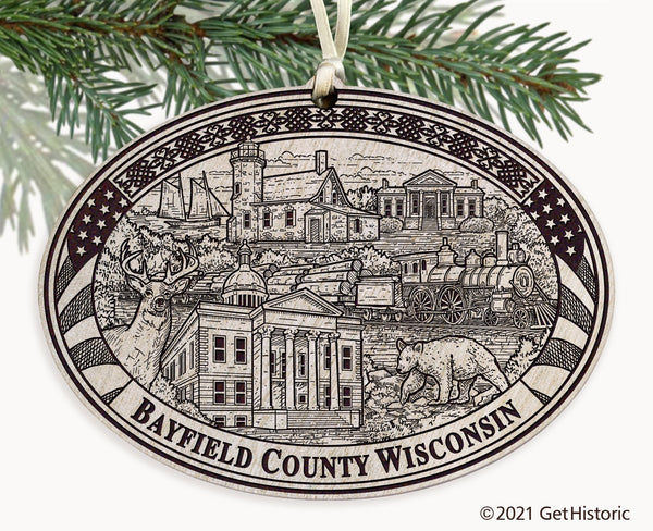 Bayfield County Wisconsin Engraved Ornament