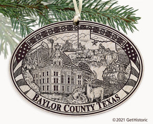 Baylor County Texas Engraved Ornament