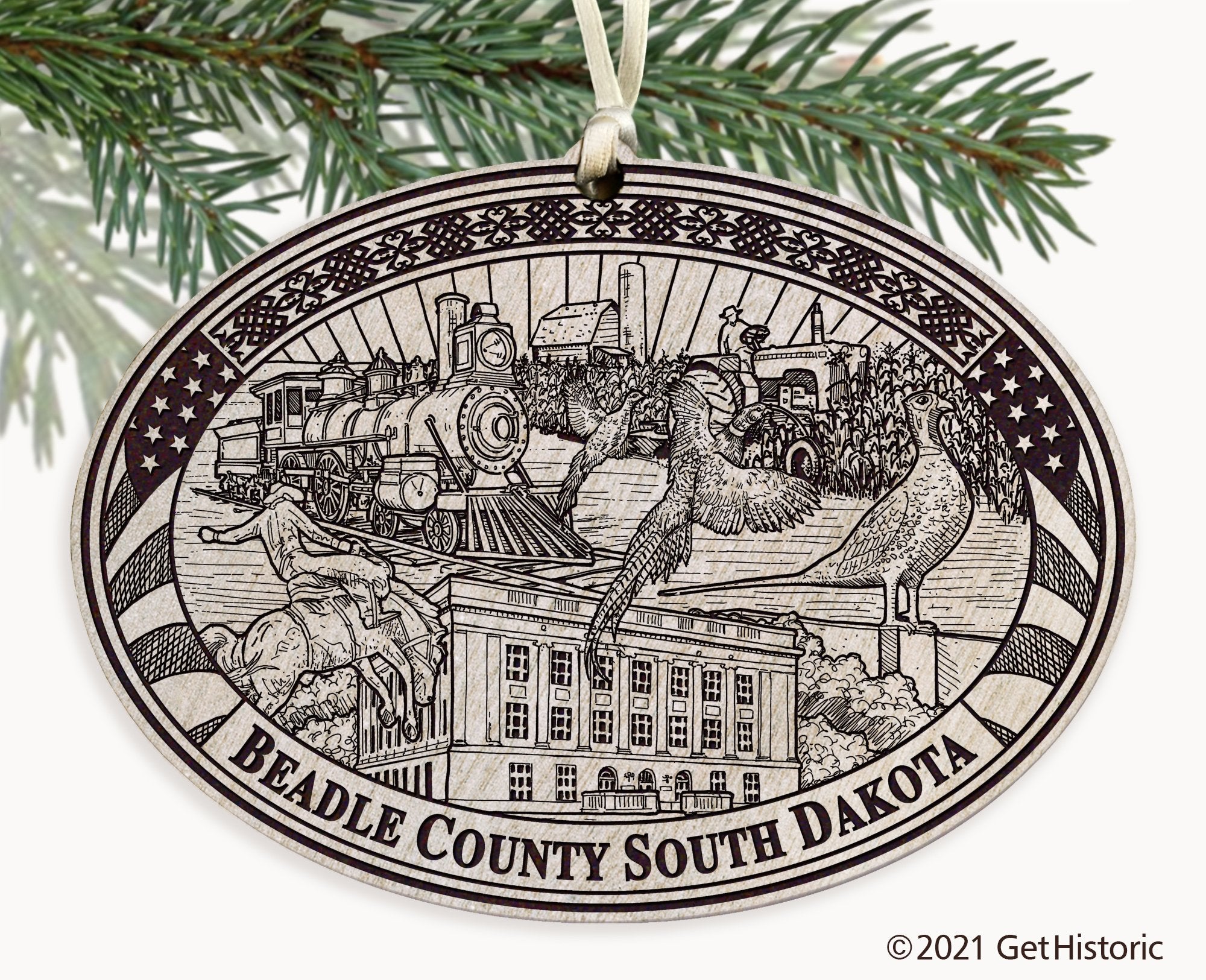 Beadle County South Dakota Engraved Ornament