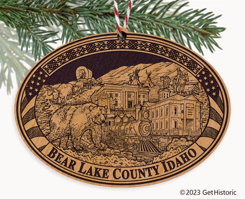 Bear Lake County Idaho Engraved Natural Ornament