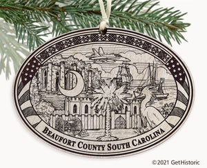 Beaufort County South Carolina Engraved Ornament