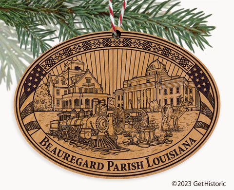 Beauregard Parish Louisiana Engraved Natural Ornament