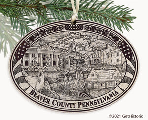 Beaver County Pennsylvania Engraved Ornament