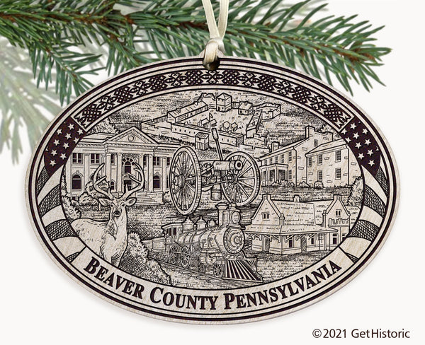 Beaver County Pennsylvania Engraved Ornament