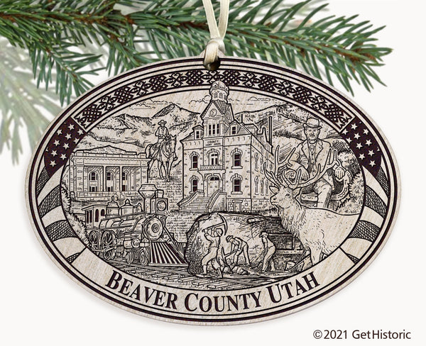 Beaver County Utah Engraved Ornament