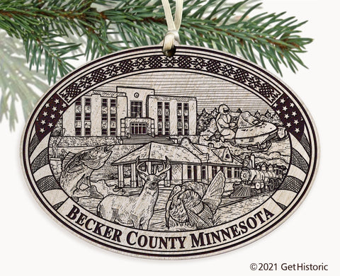 Becker County Minnesota Engraved Ornament