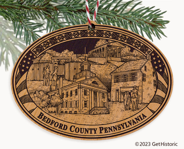 Bedford County Pennsylvania Engraved Natural Ornament