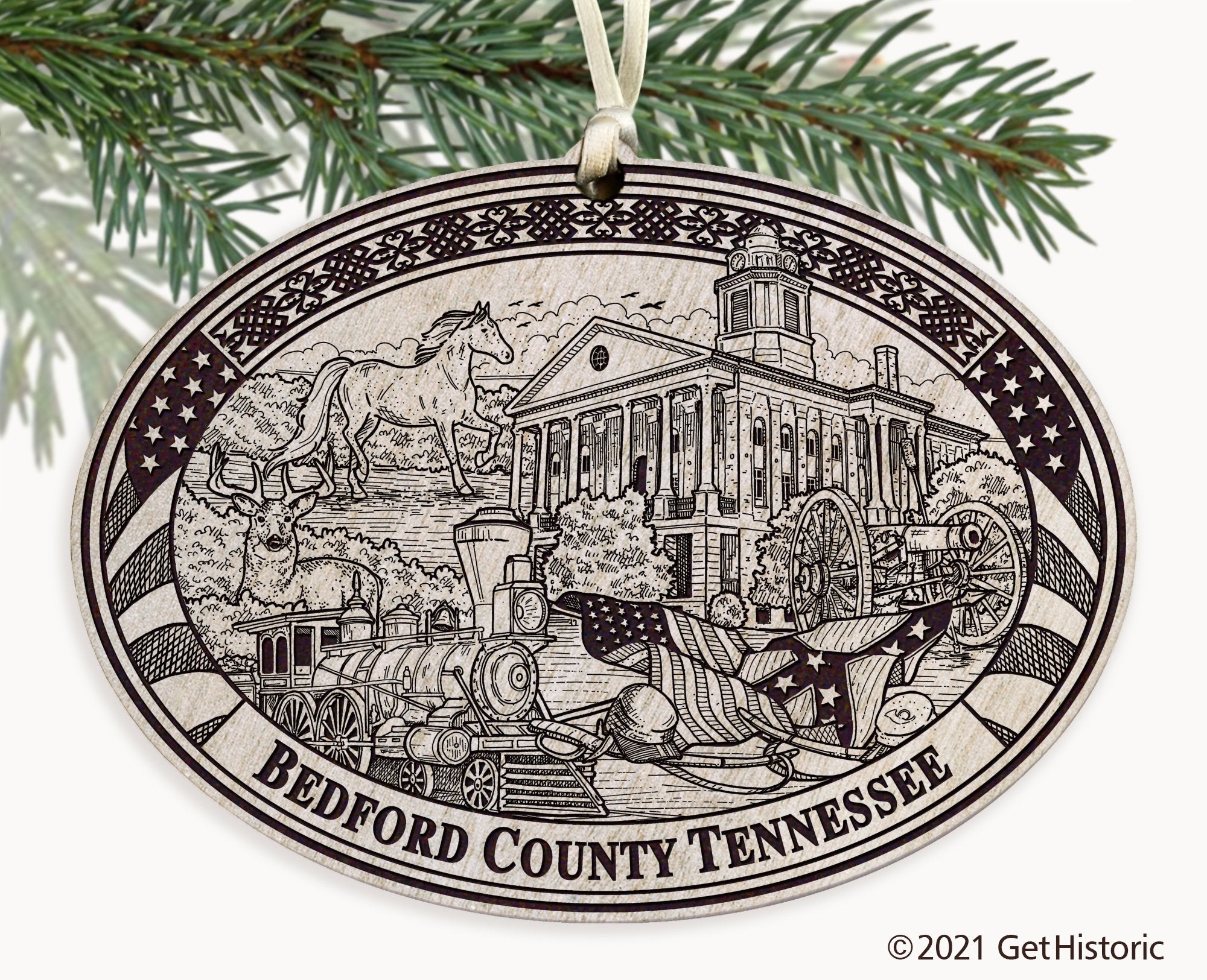 Bedford County Tennessee Engraved Ornament
