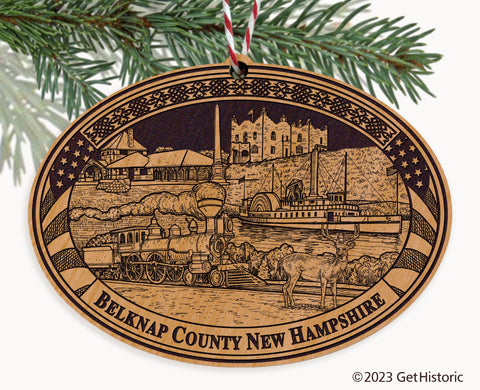 Belknap County New Hampshire Engraved Natural Ornament