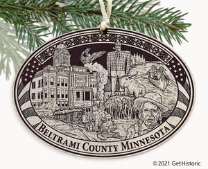 Beltrami County Minnesota Engraved Ornament