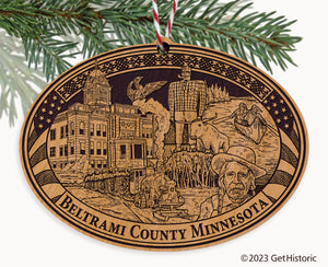 Beltrami County Minnesota Engraved Natural Ornament