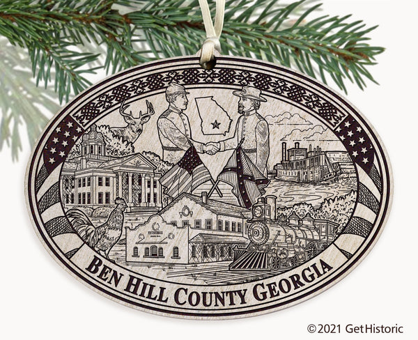 Ben Hill County Georgia Engraved Ornament
