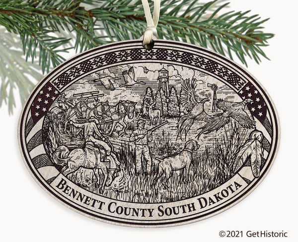 Bennett County South Dakota Engraved Ornament