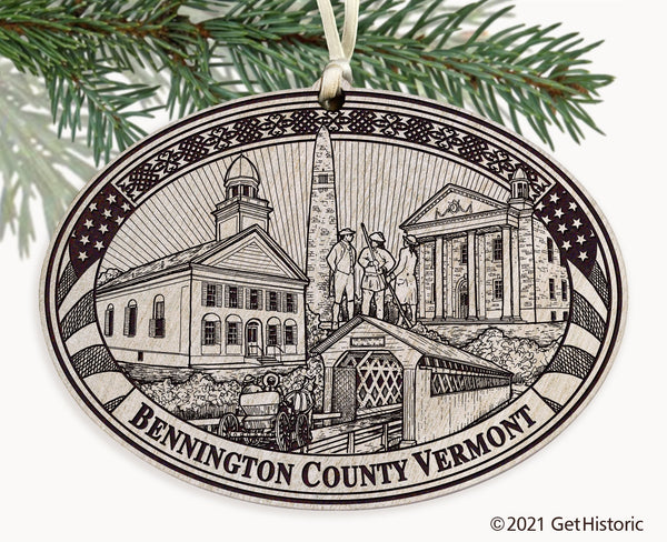 Bennington County Vermont Engraved Ornament