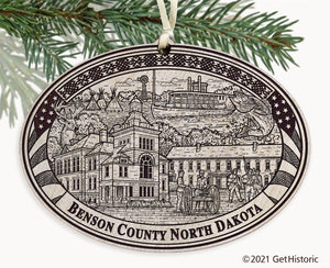 Benson County North Dakota Engraved Ornament