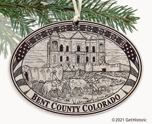 Bent County Colorado Engraved Ornament