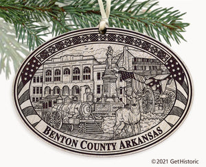 Benton County Arkansas Engraved Ornament