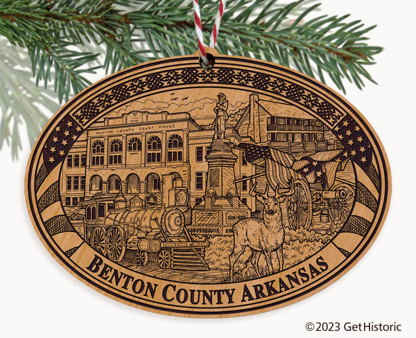 Benton County Arkansas Engraved Natural Ornament
