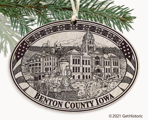 Benton County Iowa Engraved Ornament
