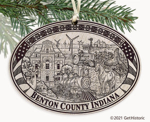 Benton County Indiana Engraved Ornament